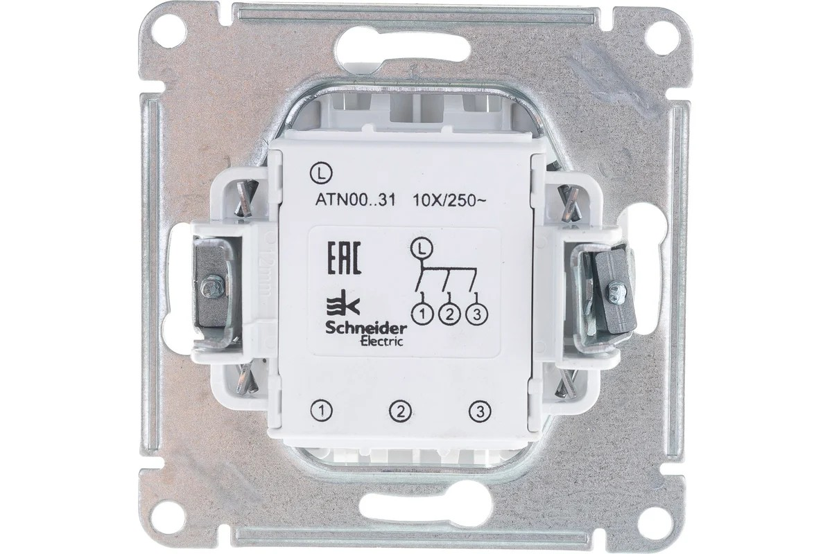 Выключатель 3-клавишный механизм сх.1+1+1 10АХ Белый AtlasDesign Systeme Electric - Изображение №5