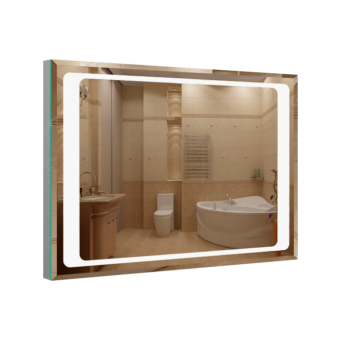 Зеркало  800х600 LED подсветкой 6000К 9,6 Вт/м с кноп.выкл, с фацетом КЗСК - изображение №1