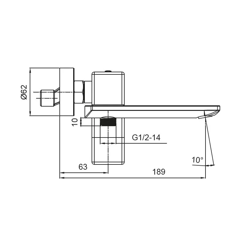 Смеситель д/ванны короткий KOER KB-41010-01  (Цвет хром)  (8шт/ящ) - миниатюра №2