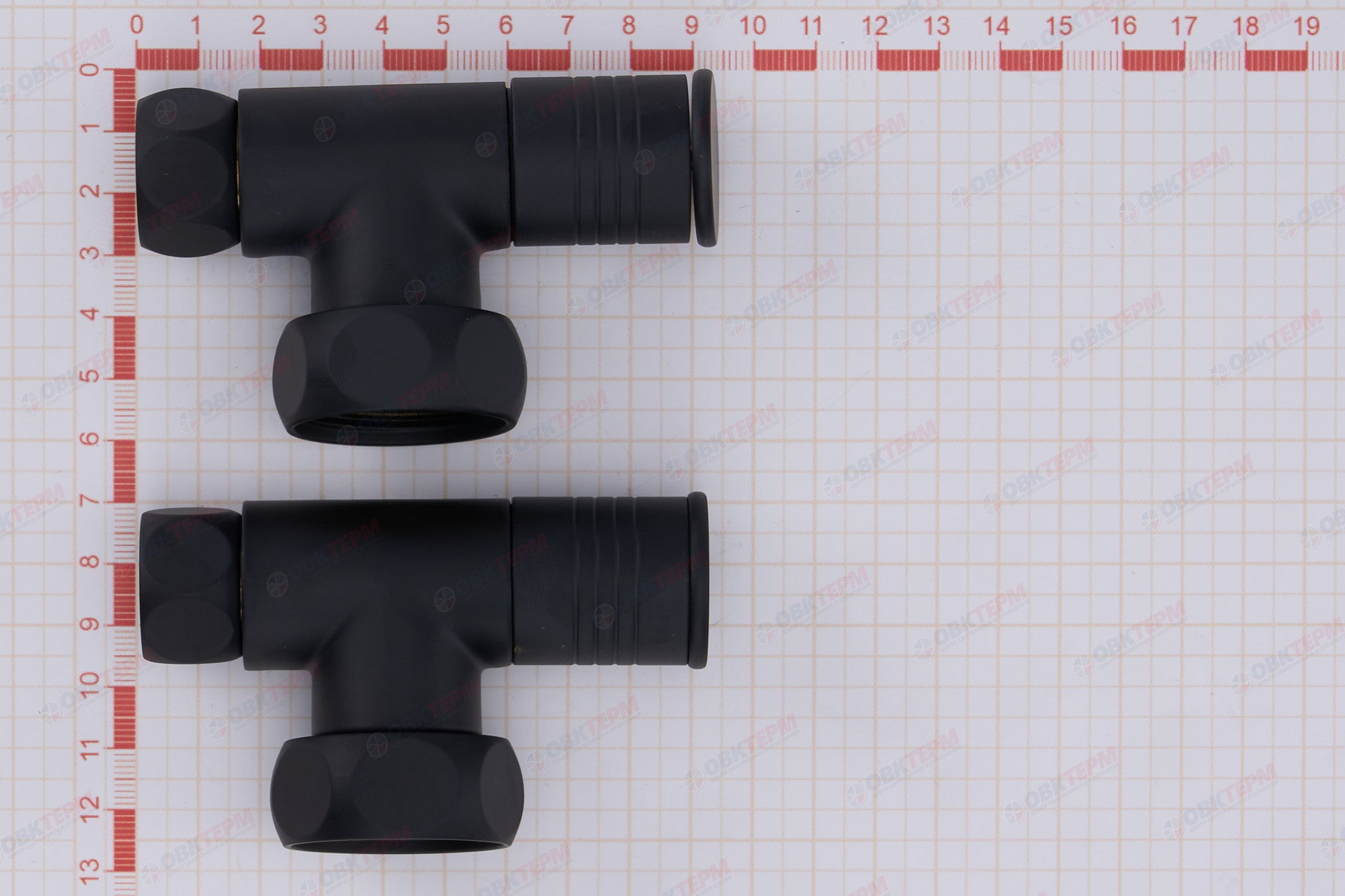 Кран  вентильный  с американкой   TIM   1"В - 1/2"В  угловой, круглый,черный   (1пара/20ящ) - Изображение №5