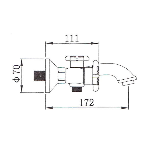 Смеситель д/ванны корот. ZERIX Z30325-2  (10 шт/ящ) - миниатюра №2