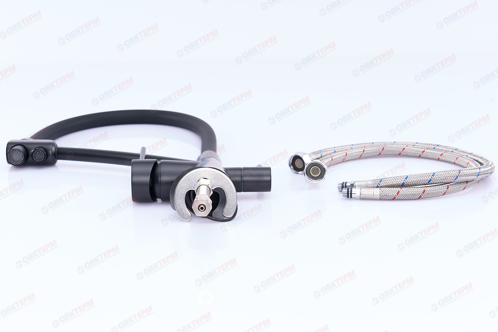 Смеситель д/кухни под ФИЛЬТР GAPPO G4398-16 латунь /черный /гибкий излив /Ø35 /шпилька - миниатюра №6