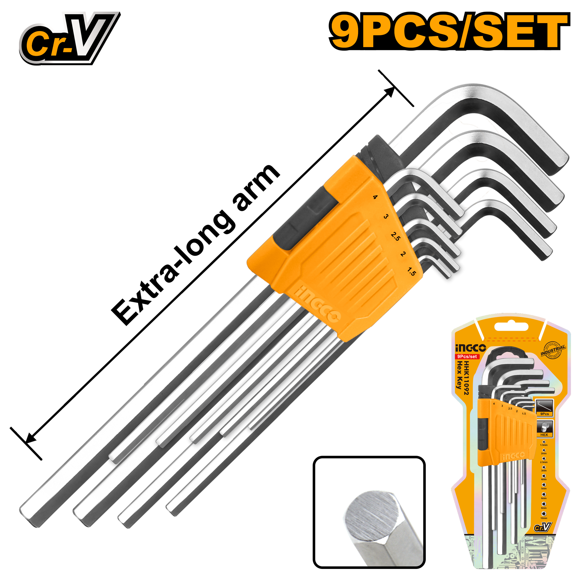 Набор шестигранников HEX 9шт. INGCO - Изображение №1