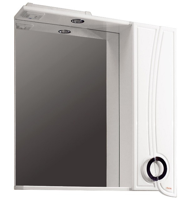 Шкаф-Зеркало Фламенко 802/С  Flamenco (белая, В600хШ810хГ175, со светильником) - изображение №1