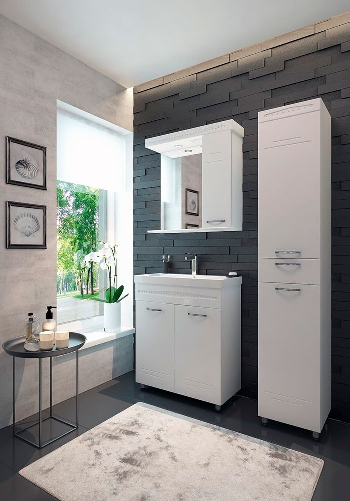 Зеркало EvaGold 70 №2 "Merino" белый глянец - миниатюра №3