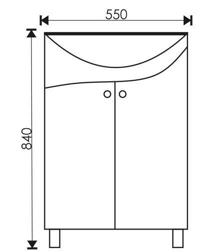 Тумба EvaGold 55 "Spring" (ум Элеганс 55) салат - миниатюра №3