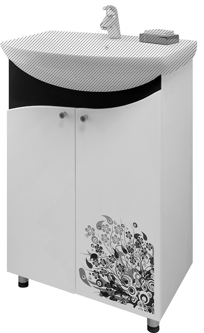 Тумба EvaGold 55-5  "Spring" (ум Элеганс 55) черн - изображение №1