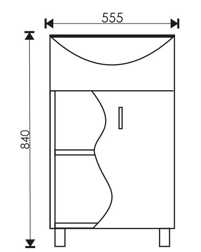 Тумба EvaGold 55 "Wave"  Сосна Карелия  (ум Уют 55) - миниатюра №3