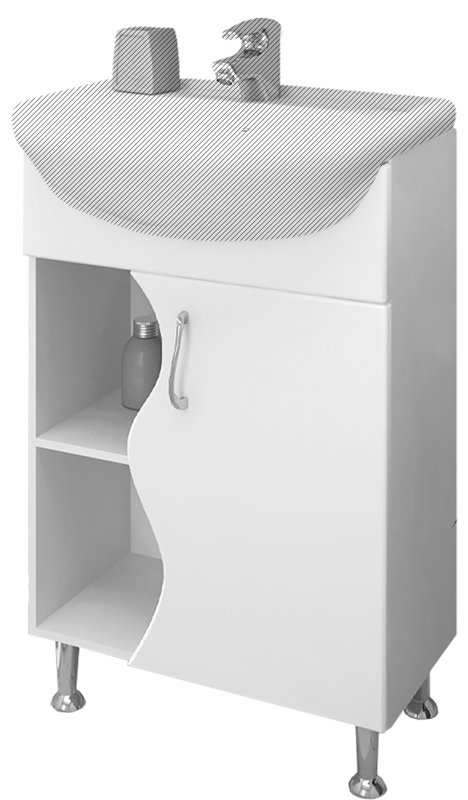 Тумба EvaGold 55 "Wave"  Сосна Карелия  (ум Уют 55) - изображение №1