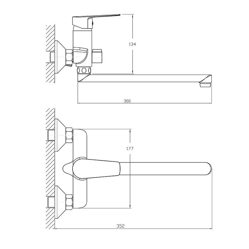Смеситель д/ванны ZERIX NGB 279  (10 шт/ящ) - миниатюра №2