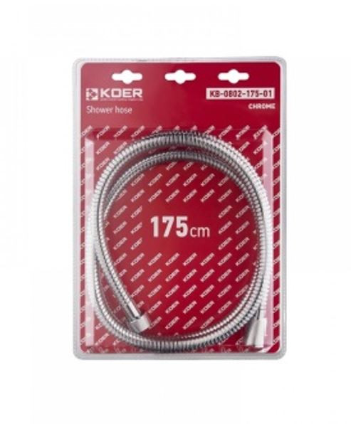 Шланг д/душа KOER KB-0802-175-01 оплетка нерж. 175 см (Цвет хром) (30 шт/ящ) - Изображение №2