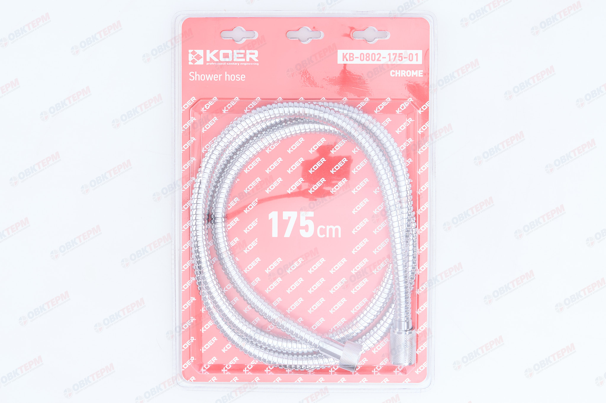 Шланг д/душа KOER KB-0802-175-01 оплетка нерж. 175 см (Цвет хром) (30 шт/ящ) - Изображение №4