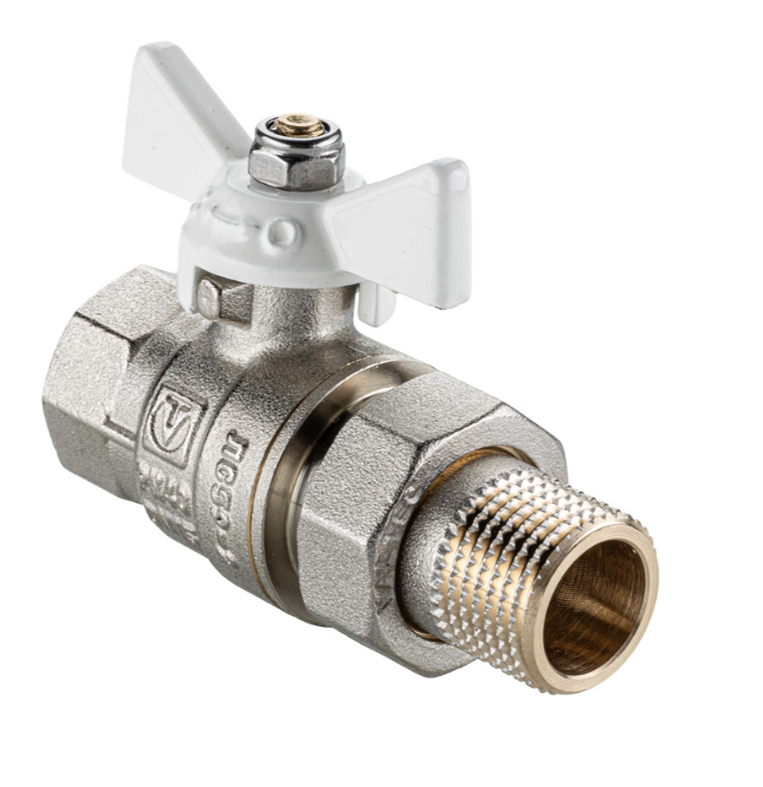 Кран шаровый с американкой      Valtec     1/2"  ВН ( белая рукоятка) BASE ГОСТ   (10/60) - Изображение №1
