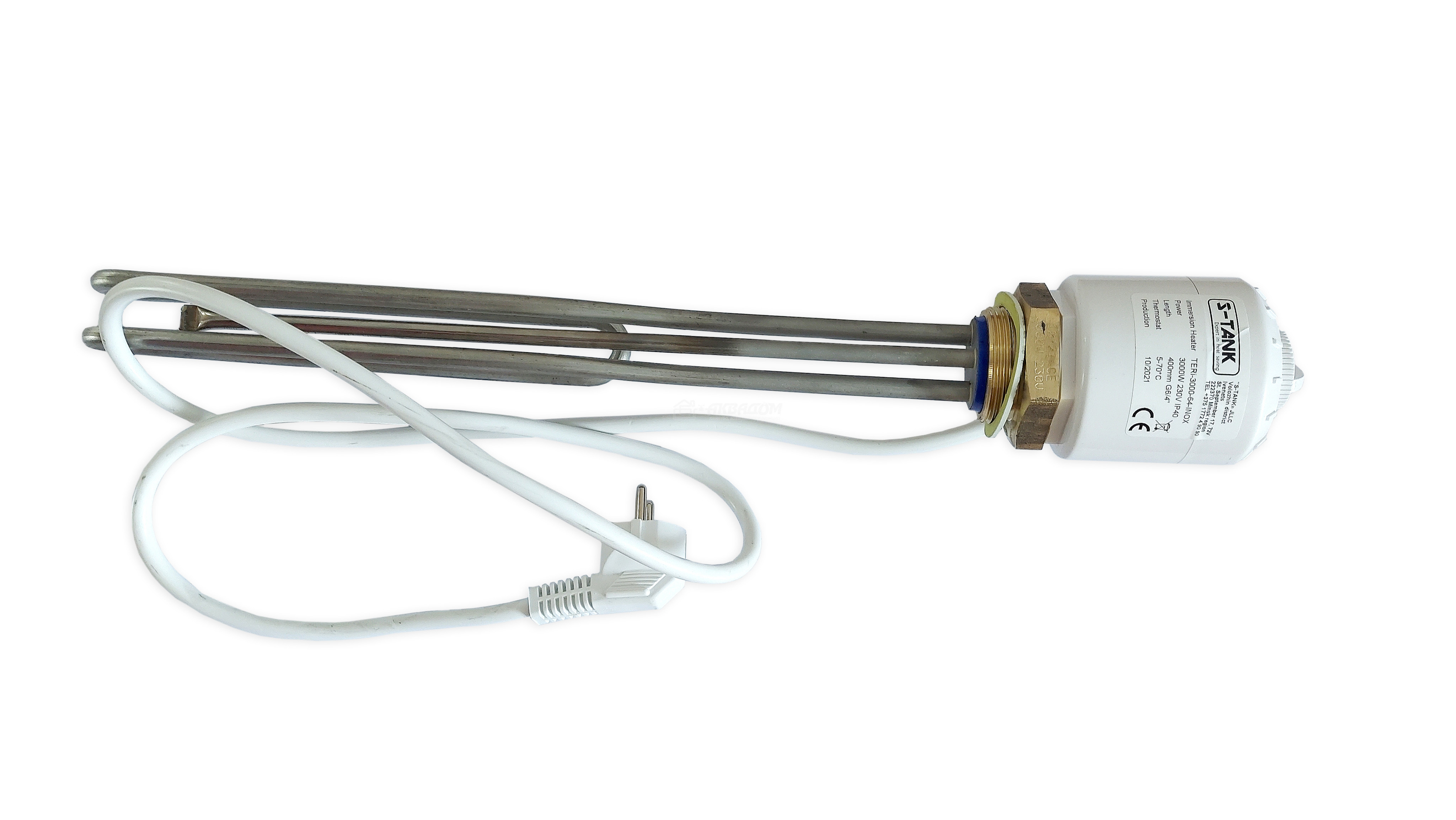 ТЭН TERi-3000-64-INOX 3000W  230v G6/4"(1 1/2") / ТЭН ITEX-3-IX (EU) - Изображение №2