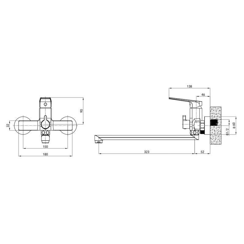 Смеситель д/ванны MIXXUS PREMIUM ARES 006 (EURO) (10 шт/ящ) - Изображение №2