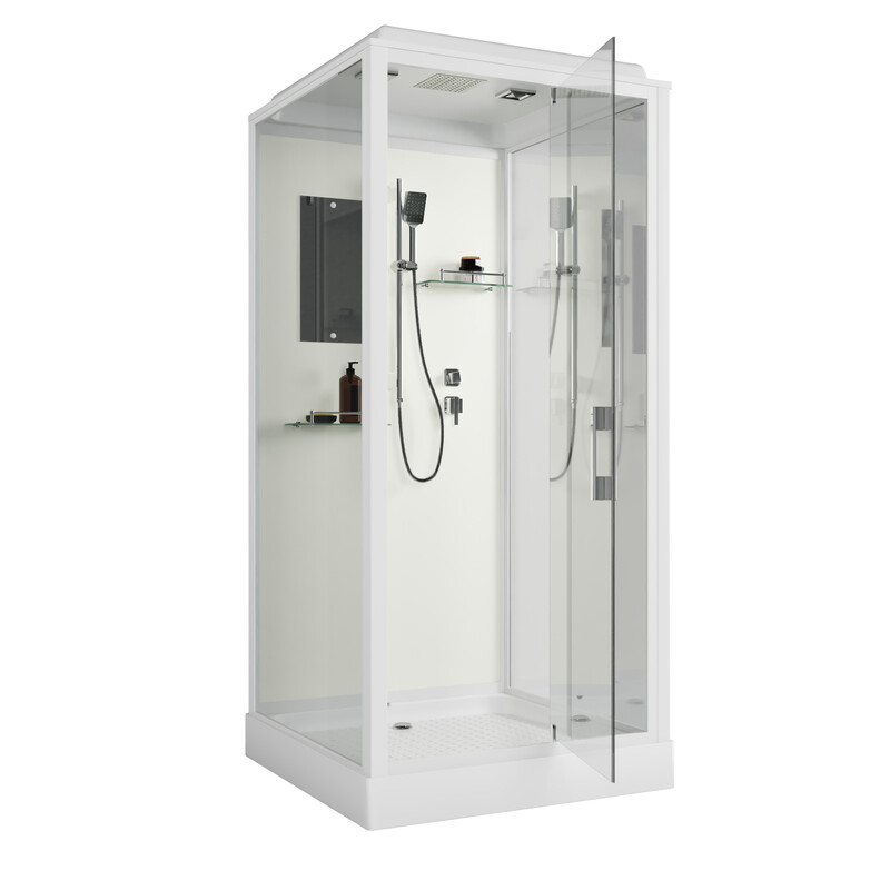 Душ.каб. Niagara Standart ST80/15Q (80х80х215) квадрат,поддон 15см,распашная,проф.белый,3 мест - Изображение №1