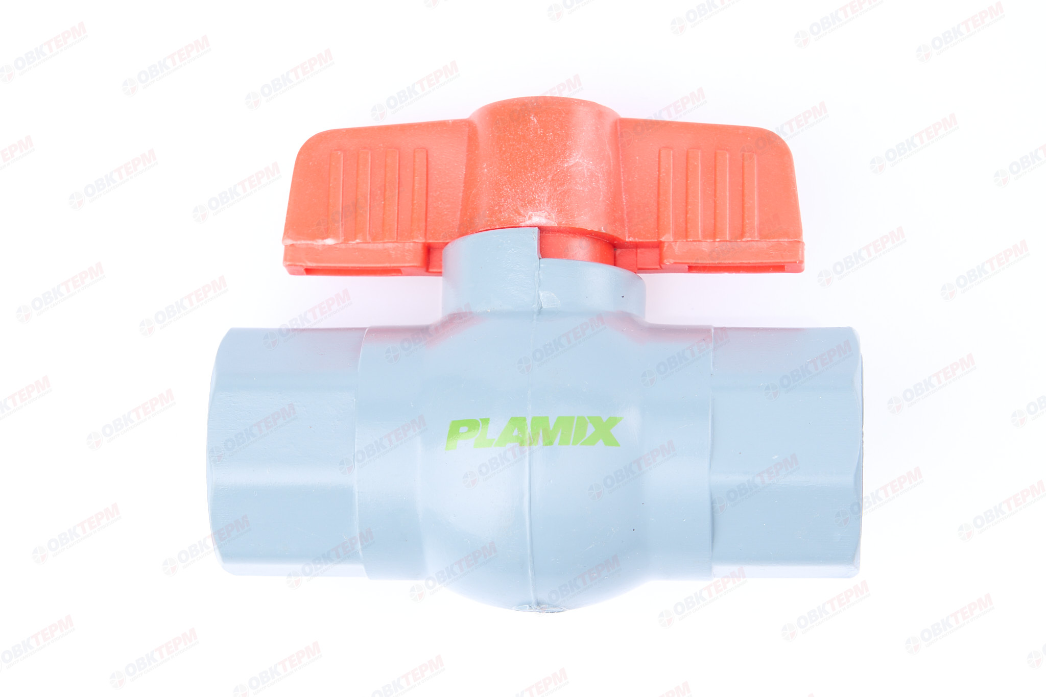 Кран  шаровый пластиковый     3/4"  ВВ (серый)  PLAMIX  (200шт) - Изображение №1