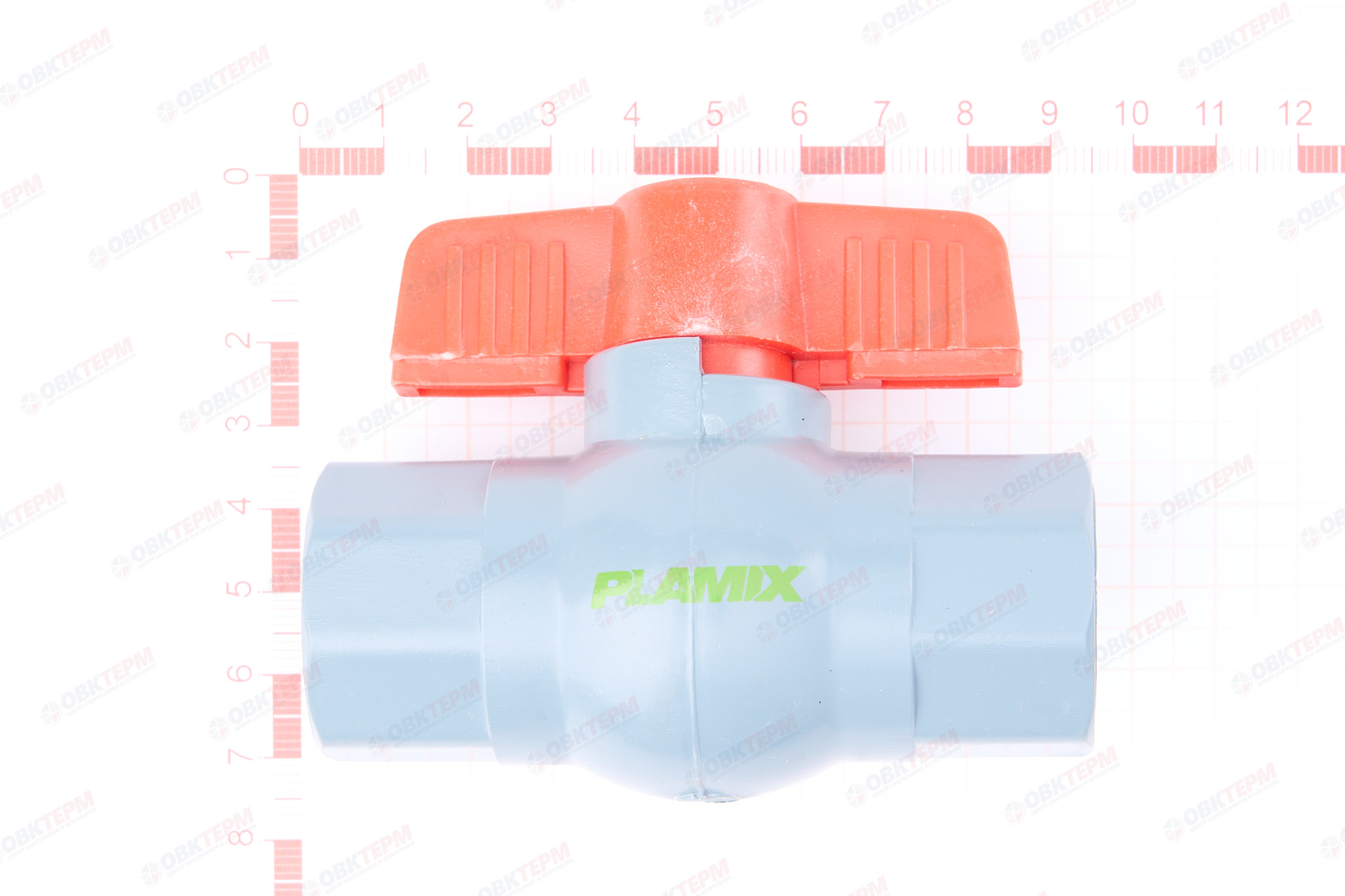 Кран  шаровый пластиковый     3/4"  ВВ (серый)  PLAMIX  (200шт) - Изображение №3