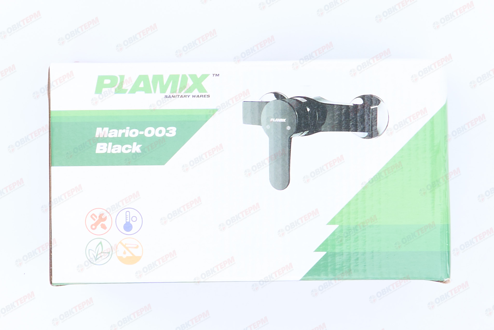 Смеситель д/душ.кабины PLAMIX Mario-003 Black, (Ø40, без шланга и лейки) (30шт/ящ) - миниатюра №6