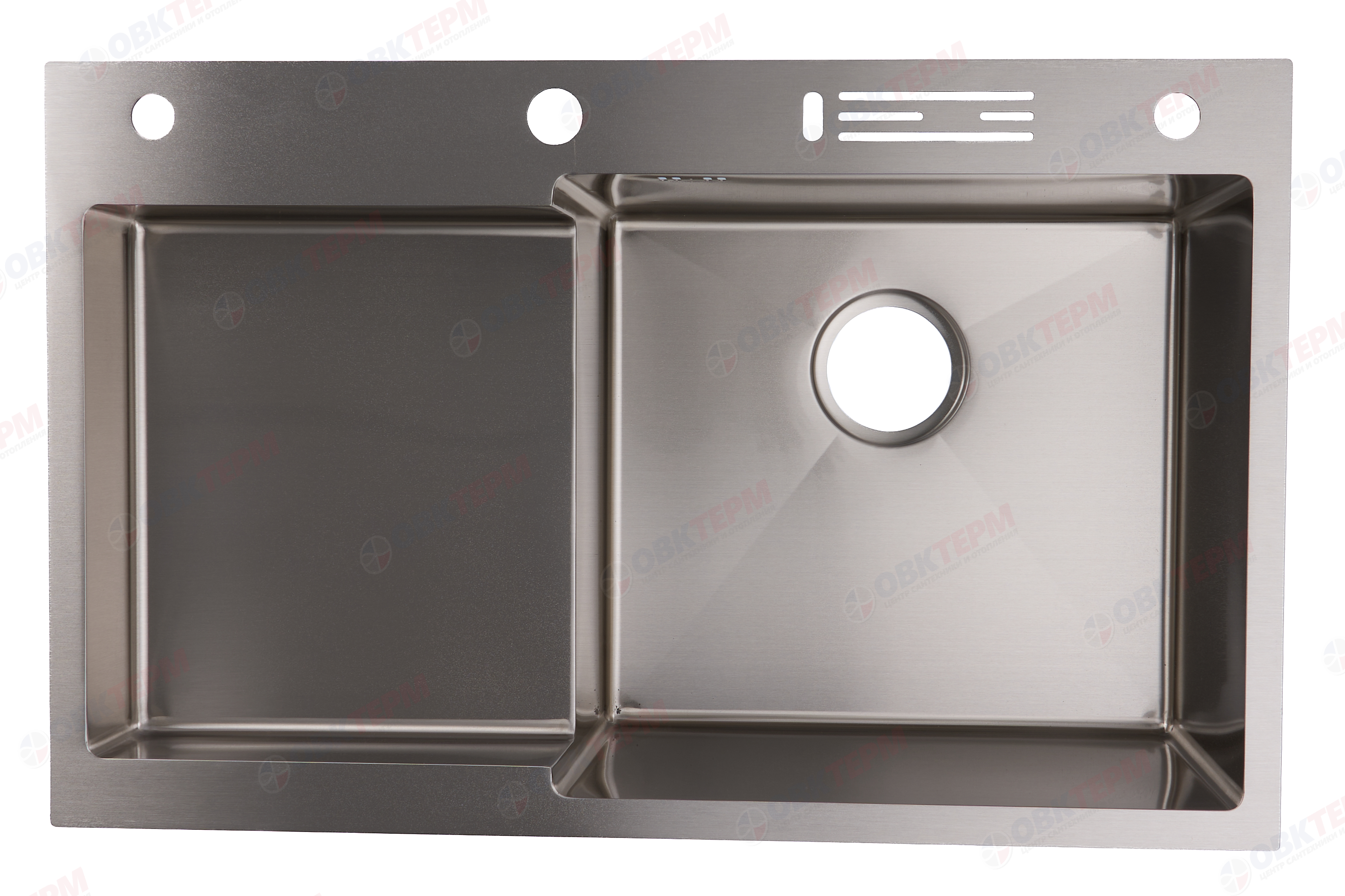 Мойка MIXXUS MH7849R-HK SS COLOR (NANO-SILVER) из нерж.ст. глуб.крыло с подст.для ножей (3.0/0.8 мм) - миниатюра №4