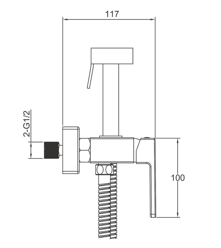 Смеситель с гигиеническим душем GAPPO G2017-9 латунь /оружейная сталь - Изображение №2