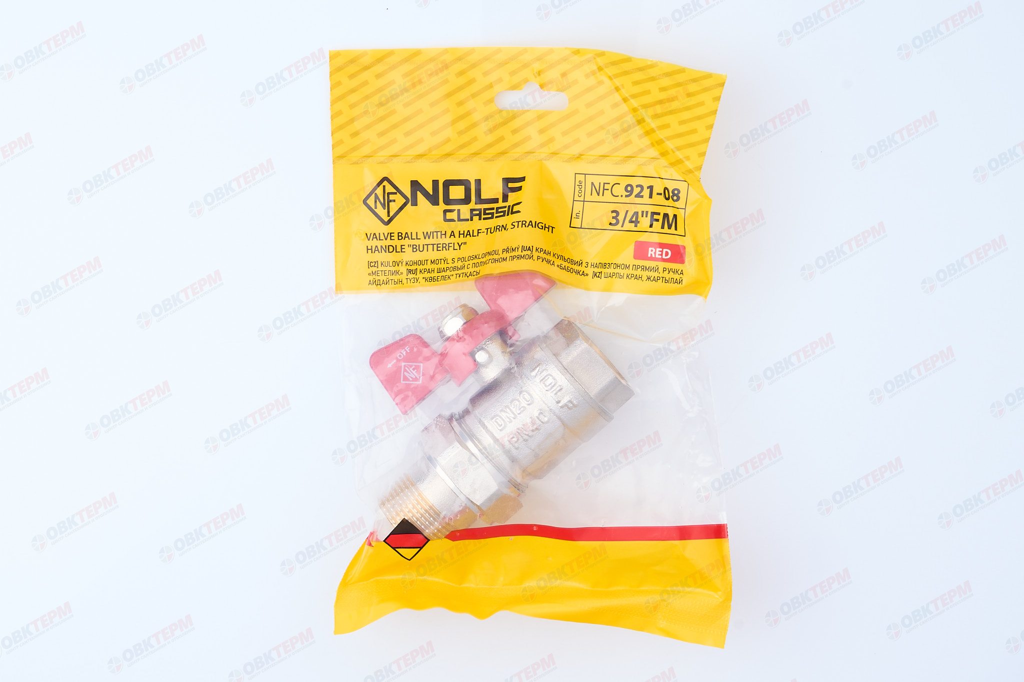 Кран шаровый  с американкой  NOLF Classic        3/4" ВН   бабочка    ПРЯМОЙ  (64/8) - миниатюра №8