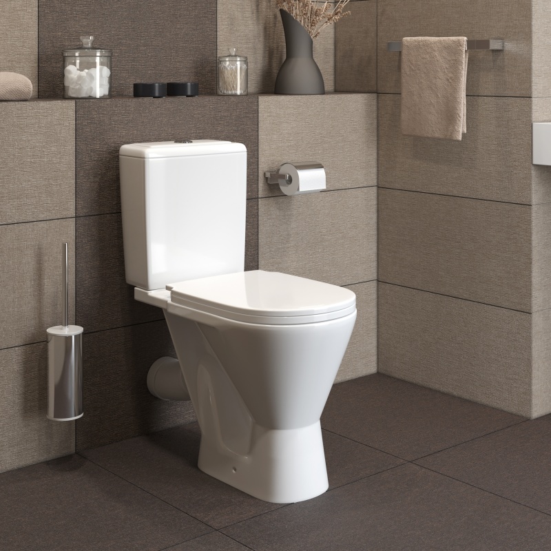 Унитаз-компакт GESSO АТЛАС Home de luxе (косой выпуск, 2 режим, сиденьем ПП, SC и болтами крепления) - миниатюра №4
