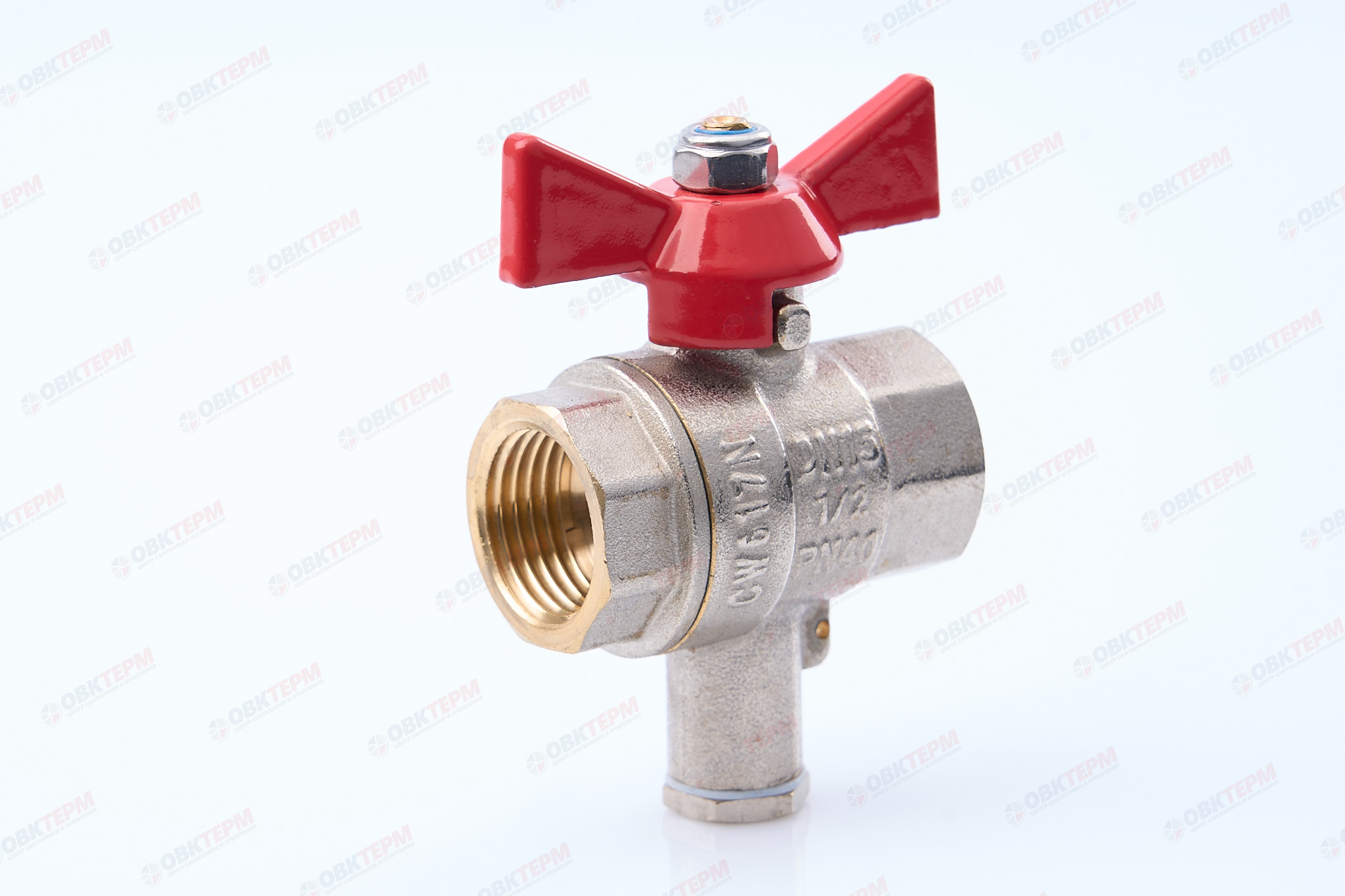 Кран шаровый         Valtec  для подключения датчика температуры 1/2" BASE ГОСТ  (12/72) - Изображение №1