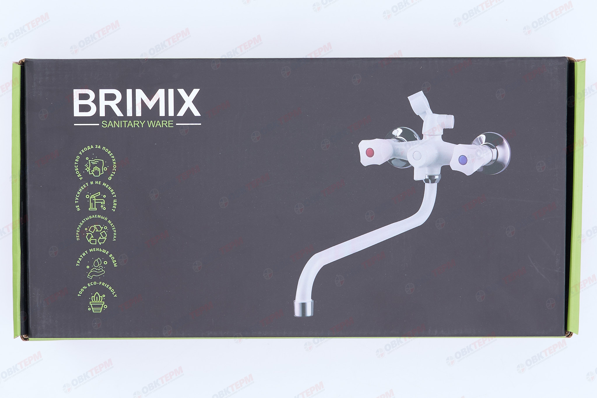 Смеситель д/ванны BRIMIX 4402 длинный излив /АБС пластик (белый) - миниатюра №8