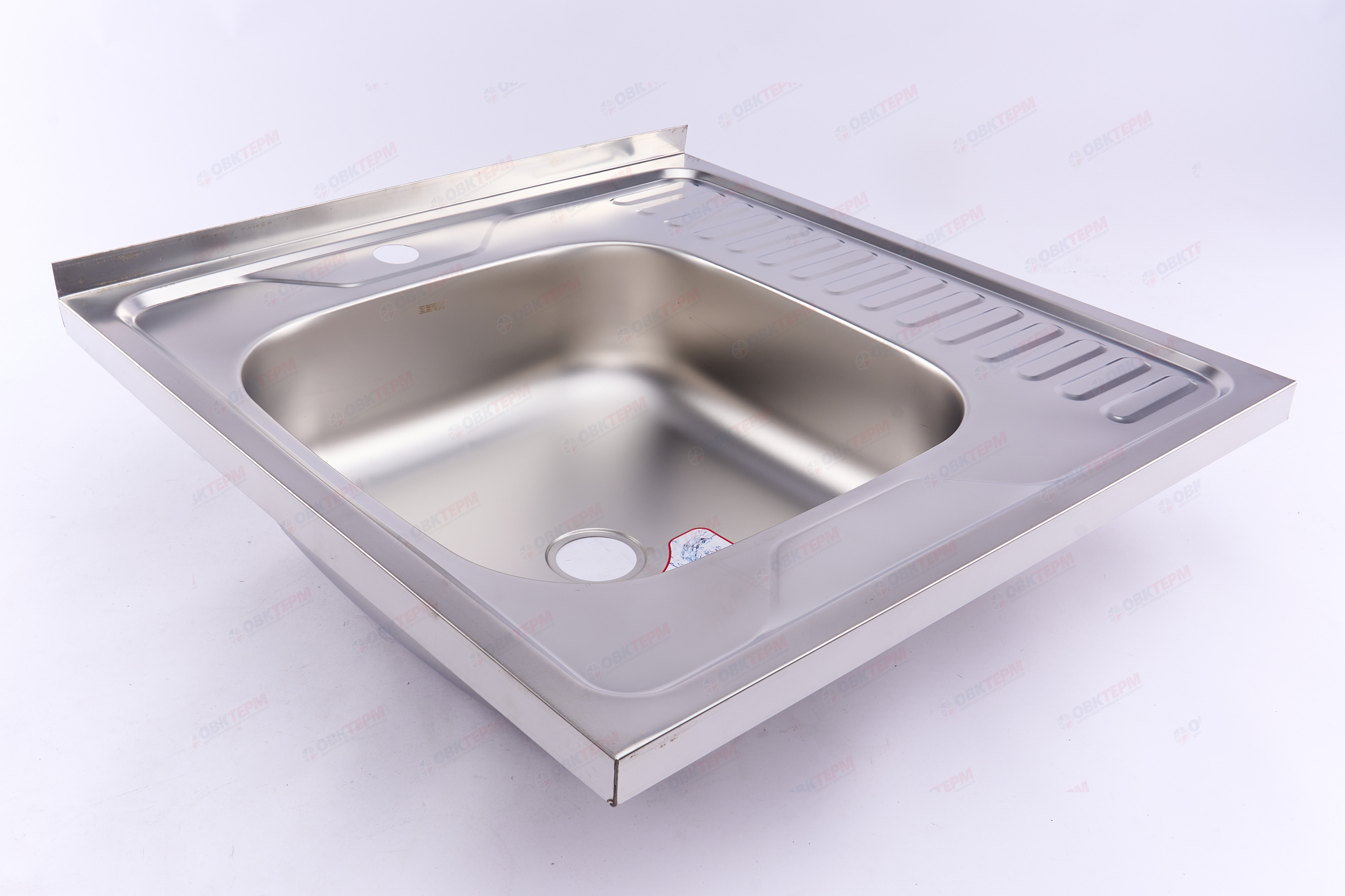 ZERIX мойка Z6060L-04-160E (SATIN) НАКЛАДНАЯ / без сифона (10шт/ящ) - миниатюра №2