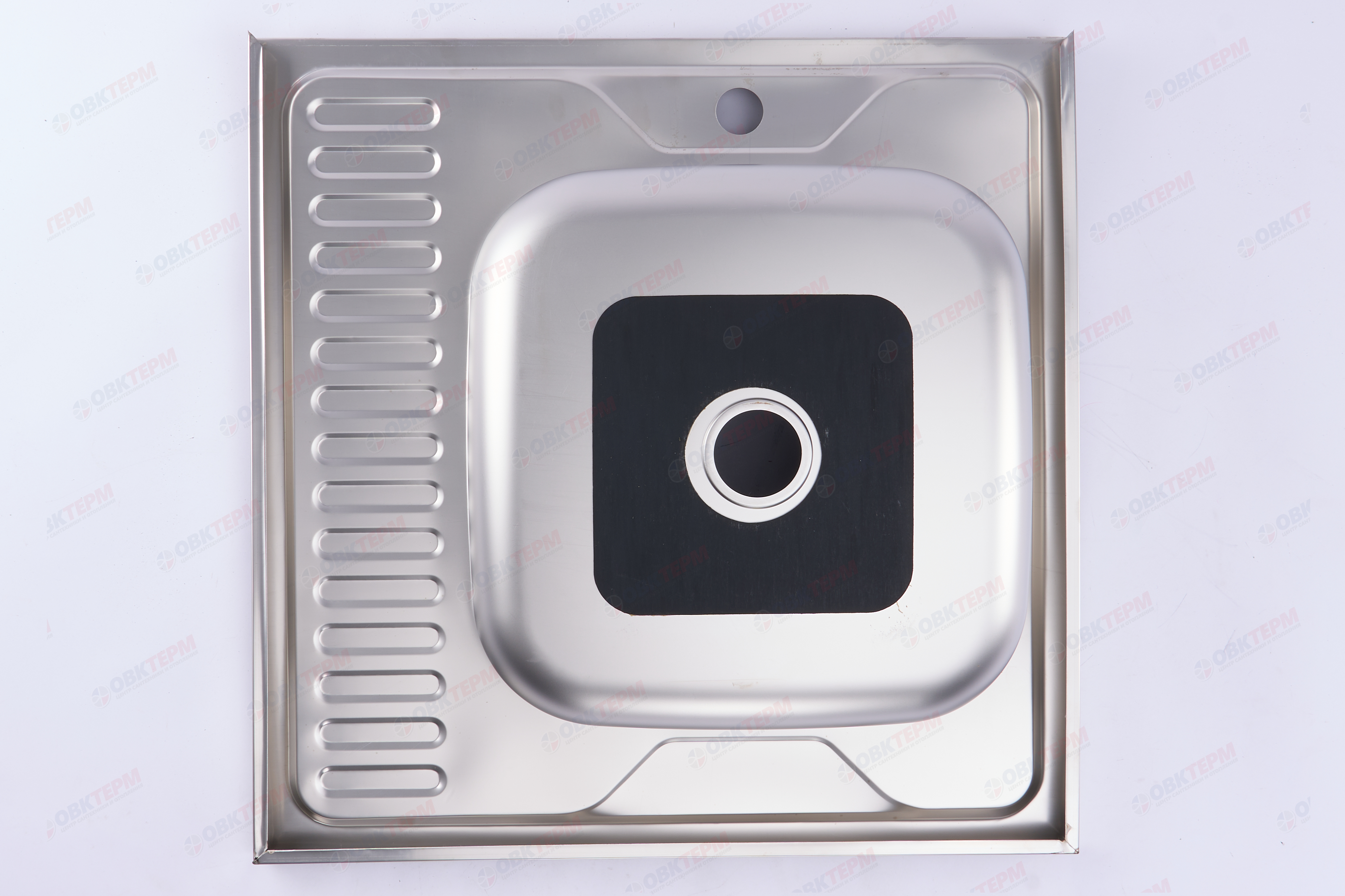 ZERIX мойка Z6060L-04-160E (SATIN) НАКЛАДНАЯ / без сифона (10шт/ящ) - миниатюра №5