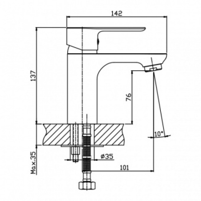 Смеситель д/умывальника ZERIX JEX-A450 ГАЙКА (10 шт/ящ) - миниатюра №2