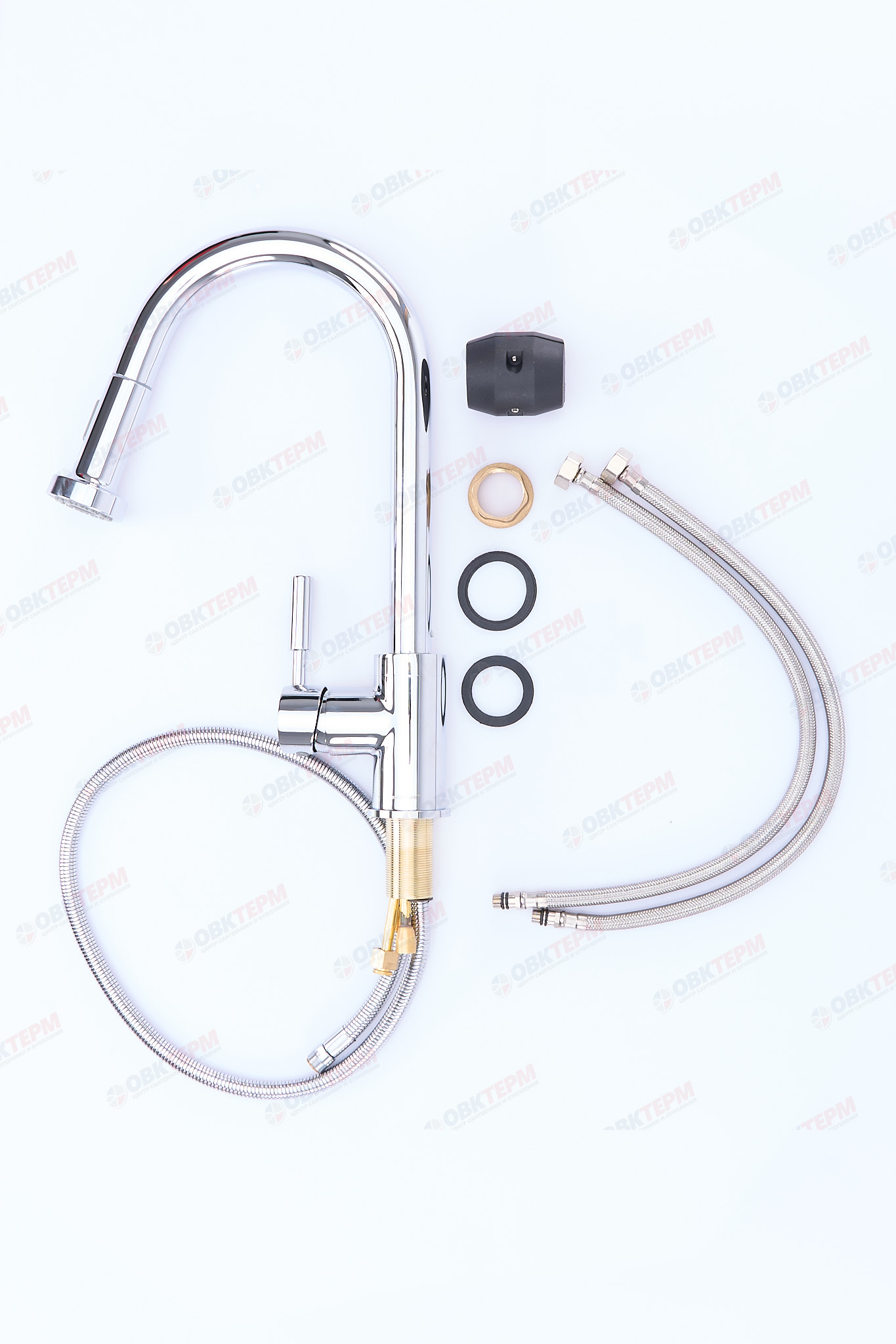 Смеситель д/кухни MIXXUS PREMIUM HANS 014 Ø40 с выдвижной лейкой (5 шт/ящ) - миниатюра №4