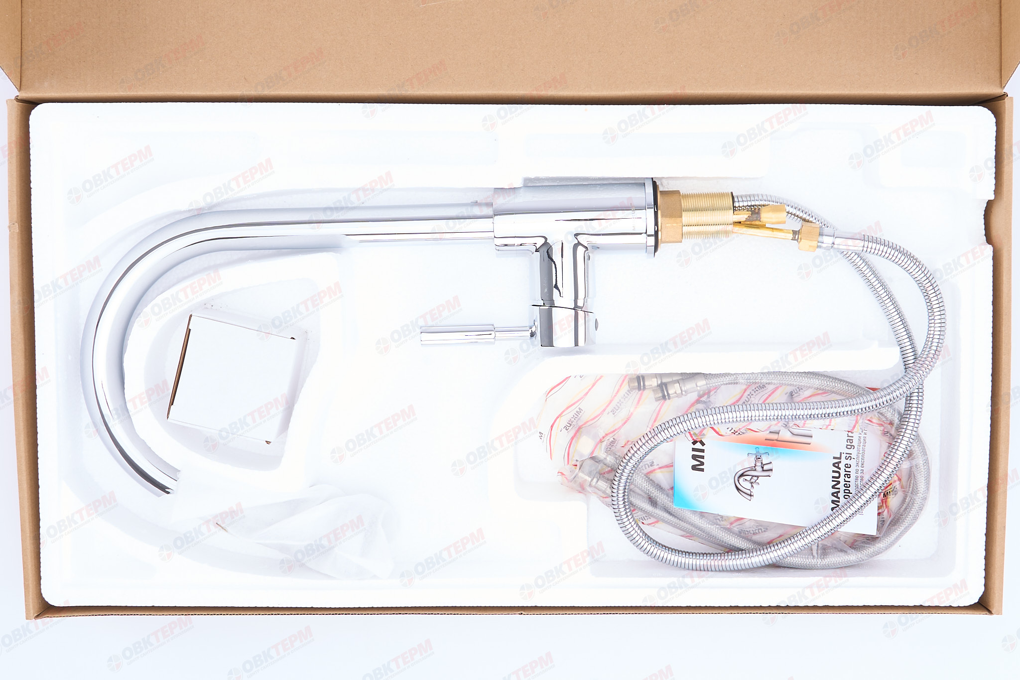 Смеситель д/кухни MIXXUS PREMIUM HANS 014 Ø40 с выдвижной лейкой (5 шт/ящ) - миниатюра №6