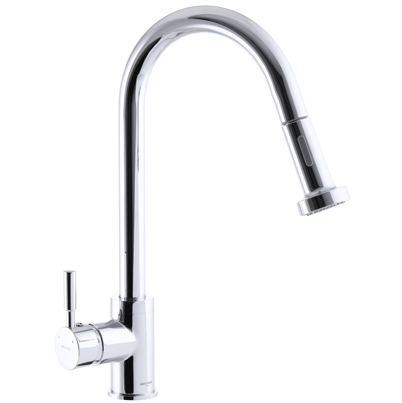 Смеситель д/кухни MIXXUS PREMIUM HANS 014 Ø40 с выдвижной лейкой (5 шт/ящ) - изображение №1