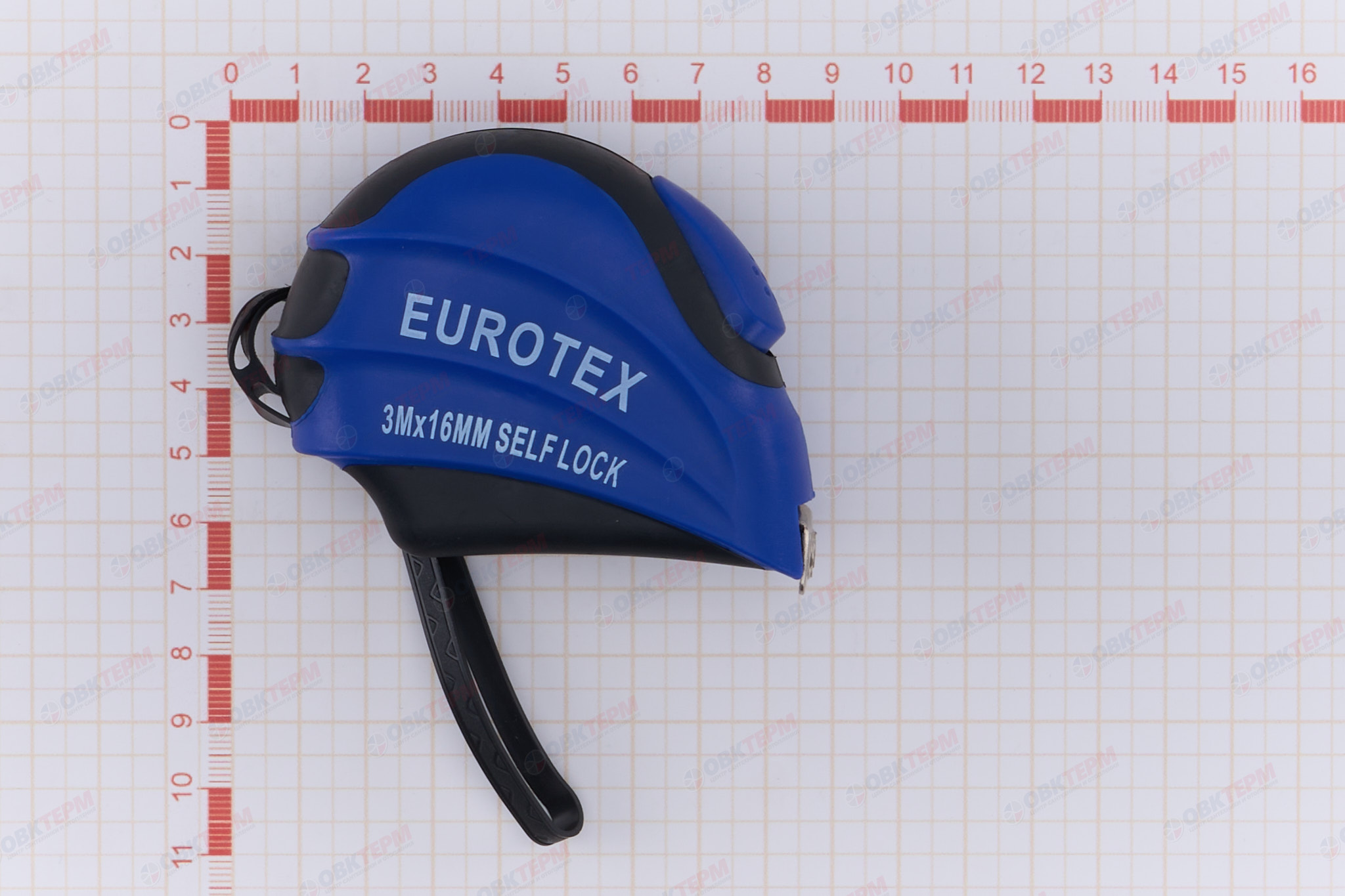 Рулетка 3м*16мм нейлоновое покрытие, магнитный зацеп EUROTEX - Изображение №4