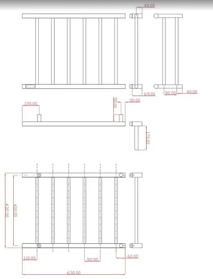 Полотенцесушитель электрический Domamir Mir 700x400 с/п MZ (матовое золото) - миниатюра №6