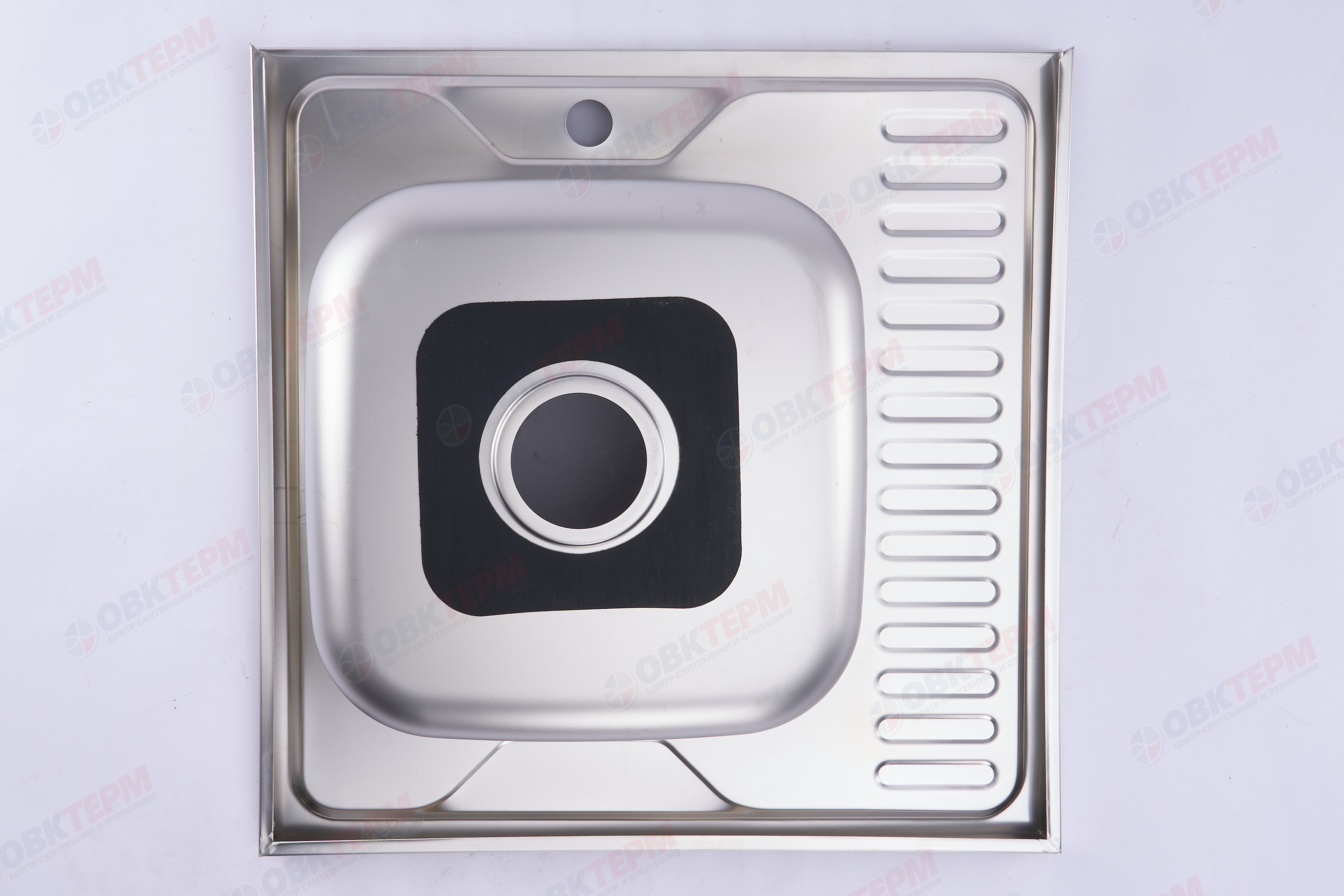 ZERIX мойка Z6060R-08-180E (SATIN) НАКЛАДНАЯ \ с сифоном (10шт/ящ) - миниатюра №9