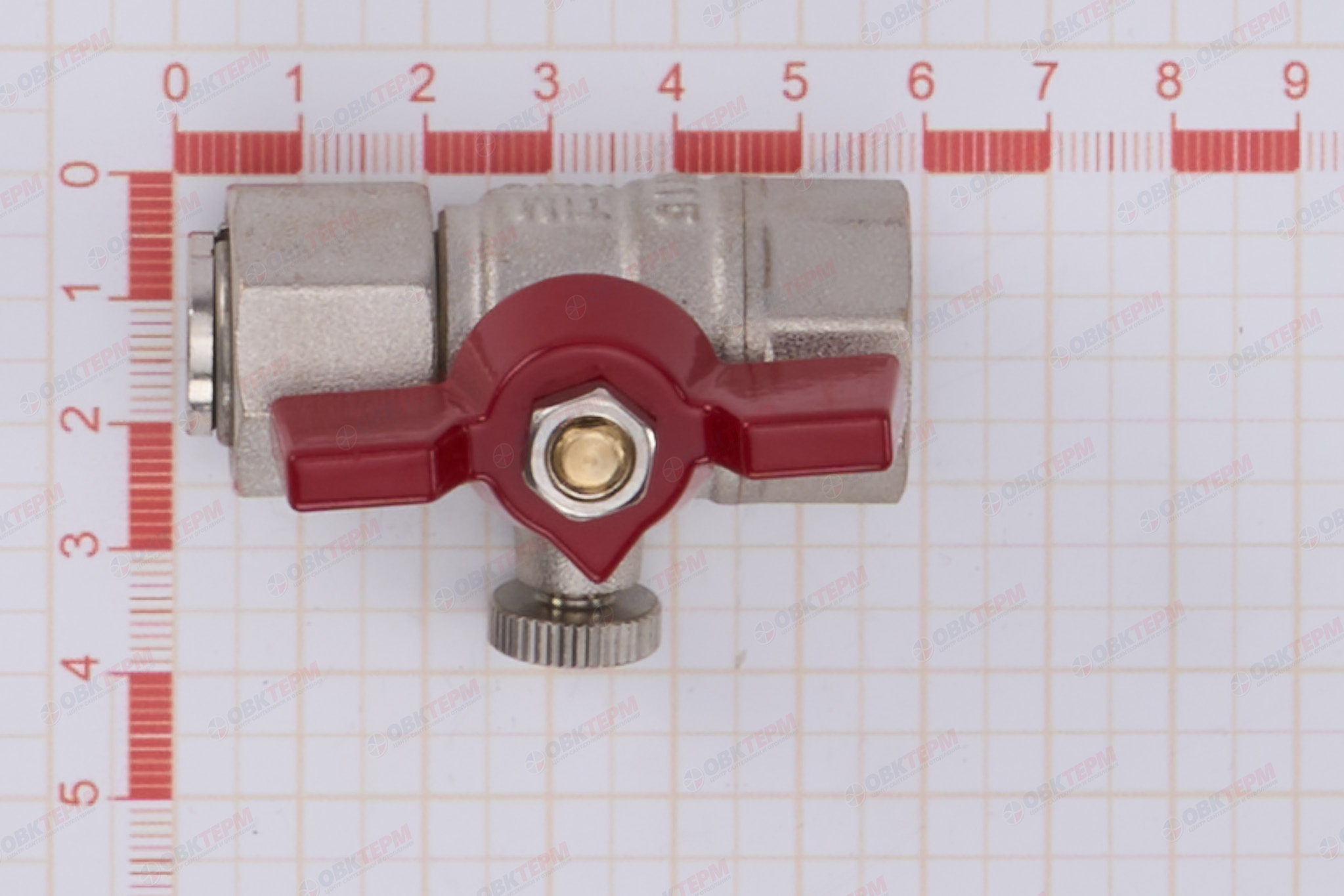 Кран шаровый         TIM  для подключения манометра 1/2"*1/2 ВВ      (50ящ/25) - миниатюра №6