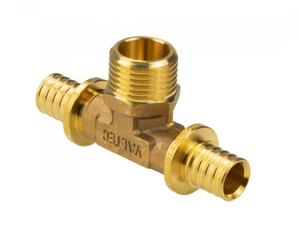 Тройник надвижной с переходом на нар.р. 16(2,2) х 1/2"H х 16(2,2)    VALTEC  (80/10) - Изображение №1