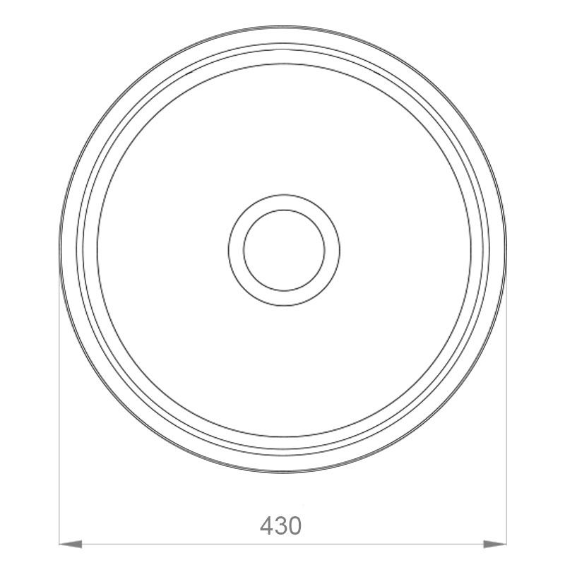 Мойка FRAP 0.6 мм FD60430  круглая 43*17,5 декор    (кр) - Изображение №2