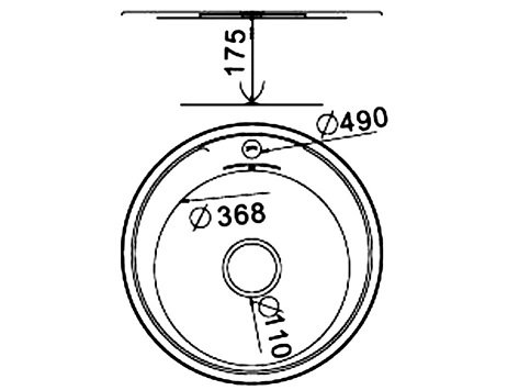 Мойка FRAP 0.6 мм FS60490 круглая 49*17,5 матов  (кр) - Изображение №2