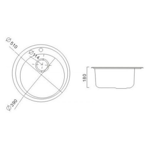 Мойка FRAP 0.6 мм F60510 круглая 51*17,5 глянец  (кр) - Изображение №2