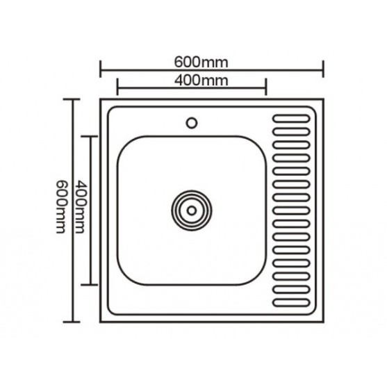 Мойка FRAP 0.6 мм наклад  60*60*16,5 декор           FD66060*   (левая) - Изображение №2
