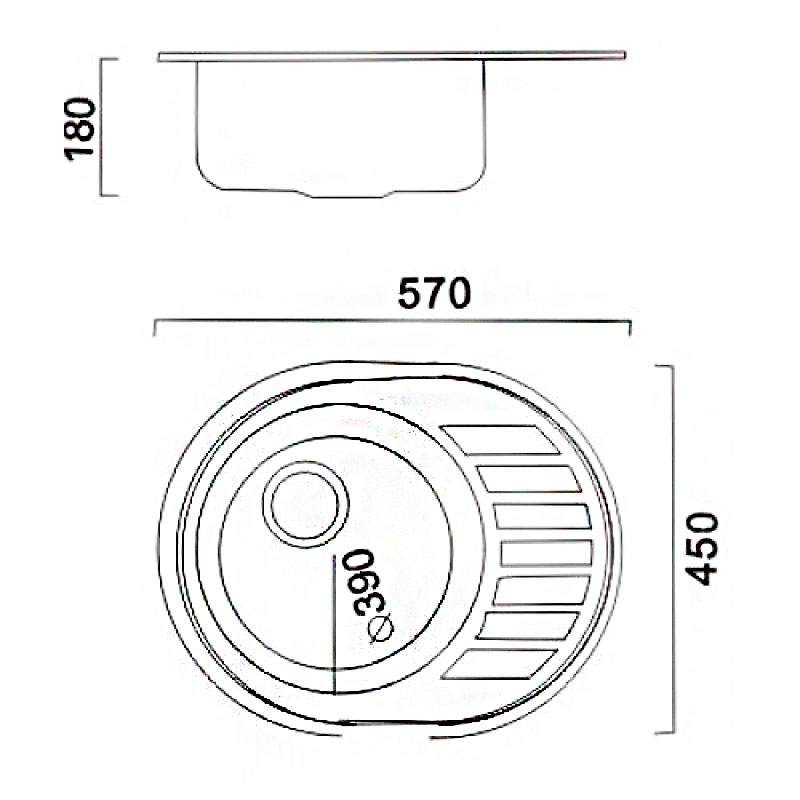 Мойка FRAP 0.8 мм          57*45*18 глянец               F-4557  (6 кр) - Изображение №2