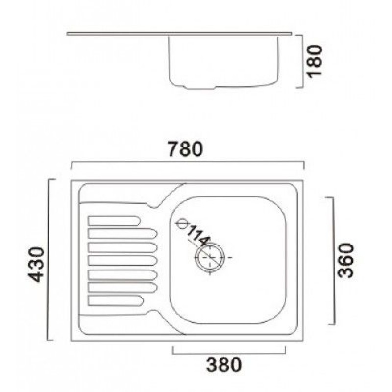 Мойка FRAP 0.8 мм          76*42*19 декор                FD4276 * (12 кр) - Изображение №2
