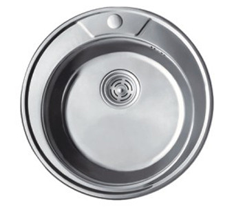 Мойка FRAP 0.8 мм  FD490круглая 49*18 декор  (6 кр) - Изображение №1