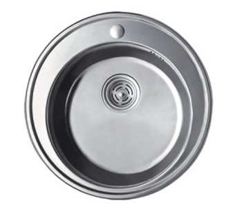 Мойка FRAP 0.8 мм FD510 круглая 51*18 декор (6 кр) - Изображение №1