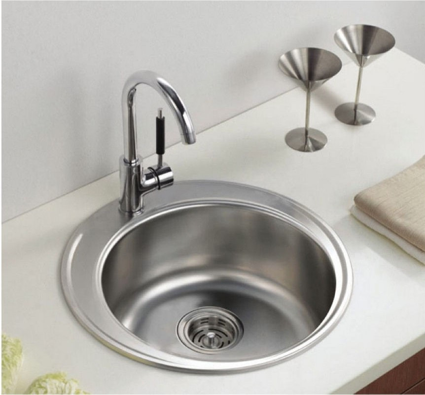 Мойка FRAP 0.8 мм FD510 круглая 51*18 декор (6 кр) - Изображение №3