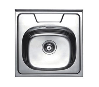 Мойка FRAP 0.8 мм наклад  50*50*18 декор            FD5050     (левая) - изображение №1